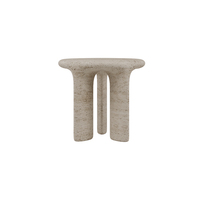 Table d'appoint sculpturale en travertin bio Dream Home, style moderne minimaliste, en pierre naturelle, pour salon, chambre, hôtel