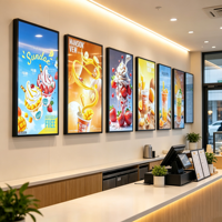 Support de panneau LED rectangulaire en aluminium personnalisé, panneau de menu lumineux, affichage publicitaire rétroéclairé, boîte à lumière pour restaurant, bar, magasin
