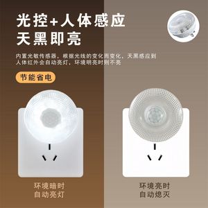 Human Body Infrared <b>Sensor</b> <b>Night</b> <b>Light</b> Plug-In Round Warm White <b>Light</b> For Living Room Hotel - Product Image 2