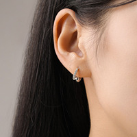 Boucles d'oreilles créoles géométriques à motifs croisés pour femmes et jeunes filles, en argent sterling 925, bijoux de fête, de mariage et cadeaux