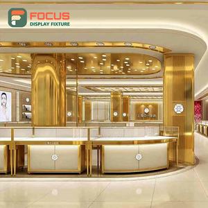 Elegant Glass Display Case Metal Frame Wooden Base Multi Tier Lockable Rotating LED Lighting High Quality Furniture For Jewelry - Product Image 1