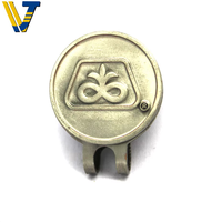 Cadeaux promotionnels, conception de logo, marqueur de balle de golf en métal argenté plaqué or, clip pour chapeau
