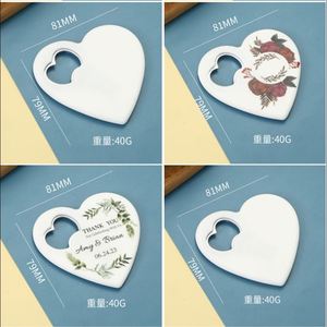 Customized Souvenir Wedding Stainless Steel Magnetic Heart Shaped 2 1 <b>Fridge</b> Magnet Coaster Bottle Opener Custom Color Printing - Product Image 4