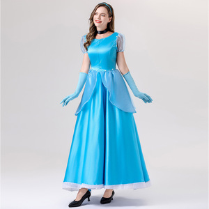 Disfraz de Princesa para Halloween - Vestido Azul con Diadema para Fiesta/Actuación Escénica para Mujeres - Product Image 4