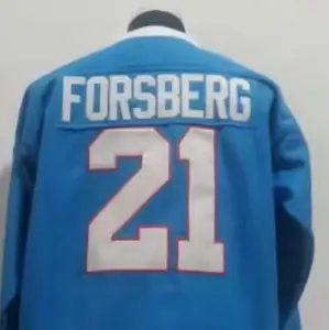 most selling products Quebec Peter Forsberg Blue Best Quality Stitched National Hockey Jersey