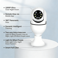 Kamera Bohlam Nirkabel WiFi Warna Penuh HD Penglihatan Malam 1080P Kamera Keamanan CCTV Ringan Kompak Grosir