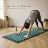 Serviette de yoga antidérapante en silicone, microfibre absorbante, écologique, unisexe, toucher doux simili daim pour le yoga chaud et les cours de Pilates