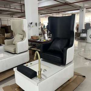 Chaise de massage pour manucure et pédicure de luxe moderne AY, salon de manucure, spa, électrique, plastique, drainage automatique sans tuyau, lampe LED 7 couleurs - Product Image 5