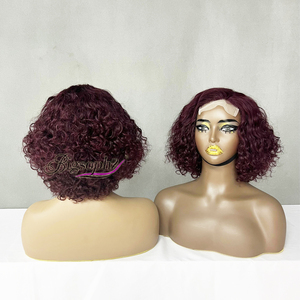 Perruque Courte de Luxe à Boucles Frisées 4x4, 100% Cheveux Humains, Cheveux Vietnamiens Double Drawn, Volume Naturel - Product Image 2