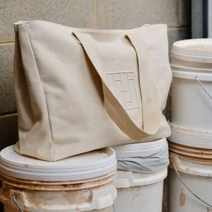 Custom Logo Embroidery Eco-friendly Recyclable Large/Extra Large Capacity Cotton <strong>Tote</strong> <strong>Bag</strong> Natural Canvas Promotional Gift - Product Image 3