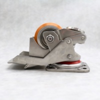 Pieds de nivellement robustes S-S 500 kg, roulettes en acier inoxydable, à commande au pied