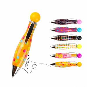 Novelty <b>Bowling</b> Pin Shape Ballpoint Pen Colorful Polka Dot Cute Ball Pen with Metal Clip for Kids Students Party Gifts - Product Image 1