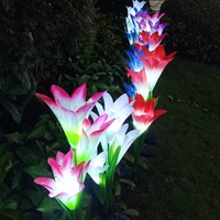 Lampes solaires décoratives LED multicolores changeantes de couleur, 70 cm, étanches, pour jardin, pelouse, cour, en métal, à piquer dans le sol