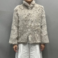 Veste en fourrure de lapin véritable courte pour femme de haute qualité Jancoco, col montant en fourrure moelleuse personnalisé, manteau en fourrure pour l'hiver