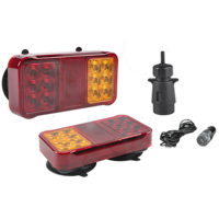 Réflecteur d'urgence arrière pour arrêt de camion, fourgons rechargeables européens, feux arrière à LED, marque latérale, feux de remorque magnétiques sans fil