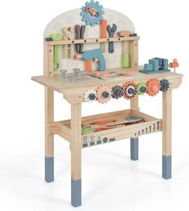 Jeu de rôle réaliste en <span class=keywords><strong>bois</strong></span> établi enfants outil électrique ensemble d'atelier Construction outil de construction jouets pour garçons et filles - Product Image 1