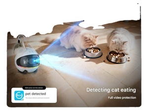 Robot caméra interactif <span class=keywords><strong>pour</strong></span> <span class=keywords><strong>animaux</strong></span> de compagnie avec conception de tumbler automatique 135 °   Caméra <span class=keywords><strong>pour</strong></span> <span class=keywords><strong>animaux</strong></span> de compagnie à vision nocturne grand angle avec connectivité 4G et portée de 10 m - Product Image 2