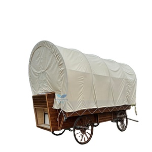 Outdoor luxury hotel tent on <b>wheels</b> homestay glamping wagon carriage tent/Wooden Glamping Carriage tent for sale - Product Image 5