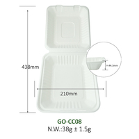 Boîte à hamburger biodégradable de qualité supérieure pour restaurant, en bagasse de canne à sucre, conforme à la norme EN13432, imperméable, 8x8 pouces