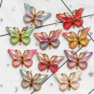 Accessoires DIY pour l'impression par estampage à chaud : Pendentif <span class=keywords><strong>papillon</strong></span>, Épingle à cheveux, Anneau à cheveux, Coque de téléphone portable, Broche, Articles en résine - Product Image 1