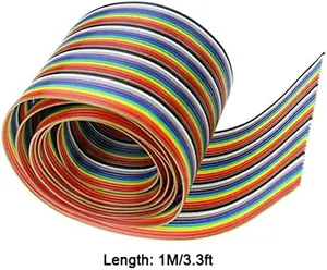 Multicolored Flexible Rainbow Ribbon Jumper Cable 40PIN Dupont Wire Dupont Cable Flat