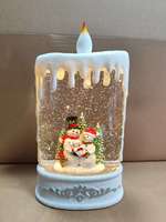 Boîte à musique en résine de Noël, porte-bougie, gobelet de Père Noël, centre de table décoratif, cadeau de Noël pour le bureau