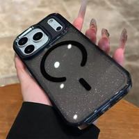 Luxe Transparent Bling Glitter Magnétique Sans Fil Charge Téléphone étui pour iphone 17 Pro 17Pro Max Air Antichoc Antipoussière Couverture