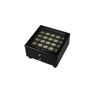 DS DSJ-1014 Rectangle Modern High Gloss <b>Black</b> 2-Layer Crafted Storage Customized Wood Jewelry Gift <b>Box</b> with Other Closure - Product Image 1