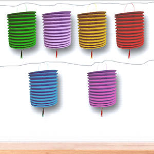 Nicro 16cm multicolore mi automne Festival pliable fête de mariage décoratif suspendu accordéon cylindre lanterne en papier - Product Image 2