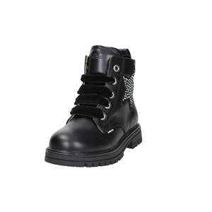 Bottes de combat Balducci pour filles, noires, avec détails étoiles, à lacets, hauteur cheville - Product Image 2