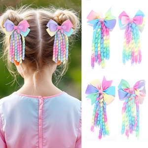Elastici per capelli per bambine <span class=keywords><strong>con</strong></span> graziosi motivi a cartoni animati, decorazioni a fiocco arrotolato e design a costine - Product Image 5