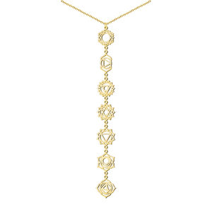 7 Chakra ciondolo in acciaio oro ciondolo di cristallo e Charm 7 chakra ciondolo ciondolo collana - Product Image 1