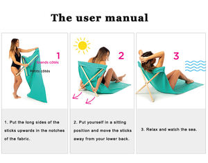 เสื่อผ้าใบชายหาดพับได้ง่ายสำหรับการตั้งแคมป์พร้อมพนักพิงที่ปรับได้เสื่อชายหาดพับได้ฟรี - Product Image 6