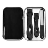 Set de Cortaúñas de Belleza, Cortaúñas Grandes y Pequeños de Acero Inoxidable, Lima de Uñas, Estuche de Hierro - Cortadores de Uñas Duraderos para Uso en Dedos de Manos y Pies