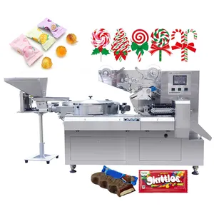 Automatic Disc Feeding High Speed Horizontal Small Soap Cotton Soft Hard Lollipop Packing Candy Flow Pillow Packaging Machine