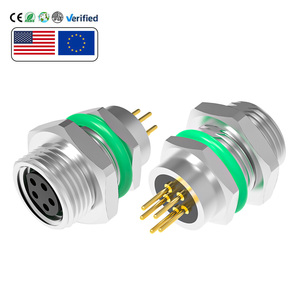Thông tư M8 B mã Bảng điều chỉnh gắn kết nối 5 <span class=keywords><strong>pin</strong></span> PCB ổ cắm M8 phía trước gắn chặt nữ đựng cho tự động hóa công nghiệp - Product Image 1