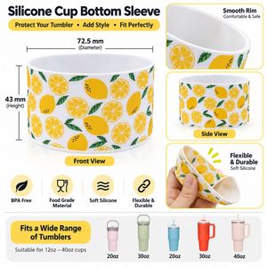 Manchon de protection en silicone de qualité alimentaire pour gobelet, antidérapant, sans BPA, pour tasses de voyage de 12 à 40 oz, impression personnalisée, vente en gros - Product Image 2