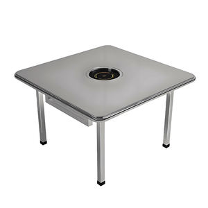 Juego de restaurante de comida rápida Pizzería y hamburguesa Mesa de comedor de acero inoxidable con silla de comedor y tarjetero para sofá - Product Image 5