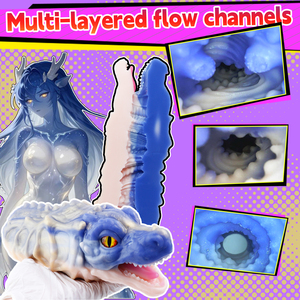 Bomba de masturbación de fantasía Dragon Princess para hombre, dispositivo de orgasmo de silicona con succión de pene monstruoso, vagina de bolsillo de un solo canal con forma de animal. - Product Image 4