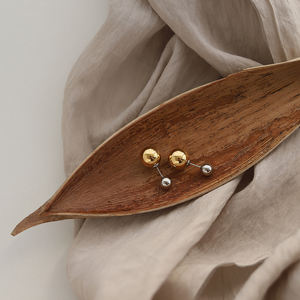 धातु गेंद वापस प्लग बाली संवर्धन बड़े गेंद सोने और चांदी टक्कर रंग स्टेनलेस steelfront और वापस कान स्टड थोक - Product Image 3