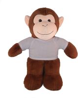 Peluche de Mono Flexible de 19 cm con Camiseta Personalizada, Regalo con Texto Personalizado, para Otras Ocasiones, Edades 5-7 (Naranja)