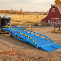 Plateforme de chargement et de déchargement mobile pour chariot élévateur à conteneurs, pont de manutention incliné 10 tonnes pour entrepôt logistique avec certification CE
