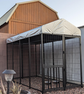 <span class=keywords><strong>Cage</strong></span> de style moderne pour animaux de compagnie en fer et en bois avec toit facile à nettoyer pour prendre soin des chiots et des chiens - Product Image 3