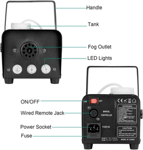 Máquina de Humo DJS de 500W con Luces LED/RGB y Luces de Escenario, Construcción Metálica Segura, Capacidad de 1-3KG para Aplicaciones de Juegos - Product Image 5