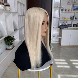 European Silk Topper Double Drawn <b>Human</b> <b>Hair</b> Toppers Blonde Color Machine Weft Silk Base <b>Hair</b> Topper <b>Wig</b> for Women <b>Hair</b> Loss - Product Image 3