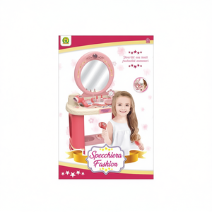 Specchiera <b>Plastic</b> Fashion <b>Mirror</b> Makeup Toy Set with Accessories for Kids Beauty Play 4-6 Years - Product Image 2