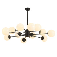 Lustre Nordique Moderne de Luxe à Boules de Verre, Suspensions Moléculaires Haut de Gamme pour Chambre et Salon, Disponible en Tailles Moyennes