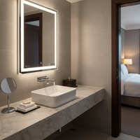 Fabricant chinois de lavabo rectangulaire en céramique blanche moderne de 50 cm de longueur, à poser sur le plan, pour salle de bain d'hôtel