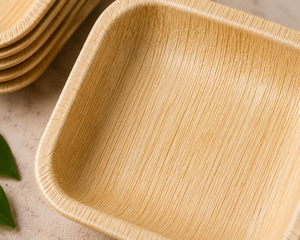 4 Inch Square Areca Palm Leaf Disposable Appetizer Plate | Compostable Eco-Friendly Heavy-Duty Catering Plate - Product Image 6