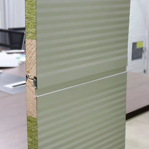 <span class=keywords><strong>Panel</strong></span> de revestimiento ignífugo de Metal de diseño chino <span class=keywords><strong>Panel</strong></span> de <span class=keywords><strong>fachada</strong></span> de sándwich de lana de roca sellado con borde de aldehído fenólico Paneles sándwich - Product Image 1